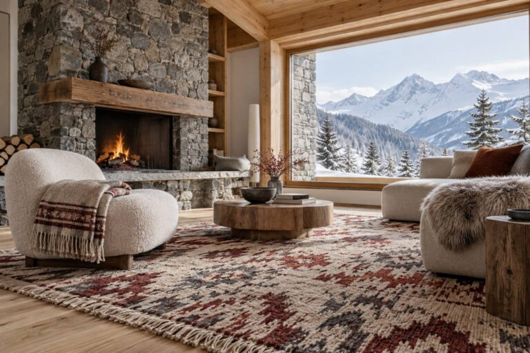 Tappeto ikat: origine del disegno e scelta per lo chalet